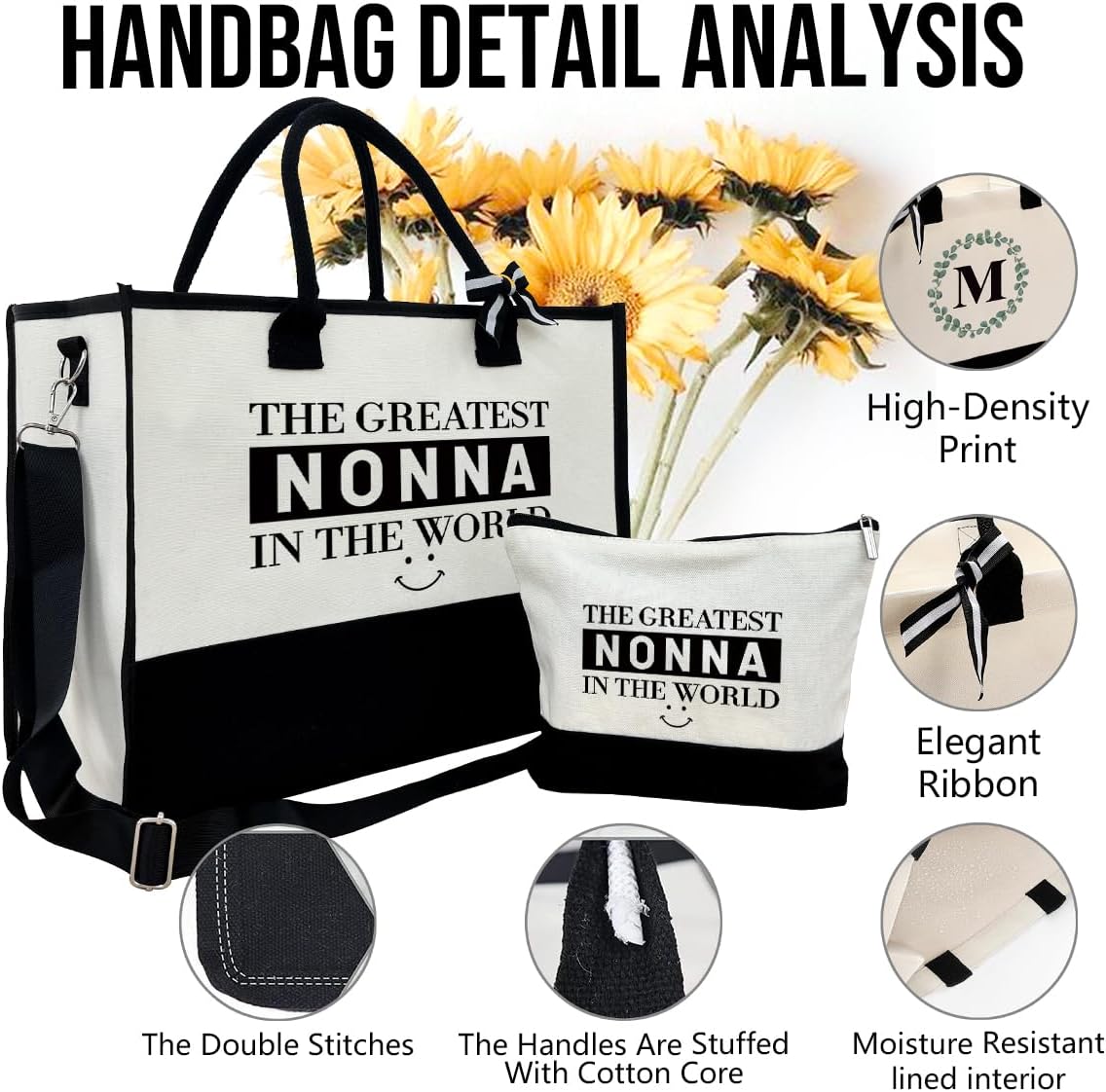 SUSZDOU Nonna Bag - Canvas Tote for Women, Beach & Daily Use, Keepsake for Any Occasion - Image 7