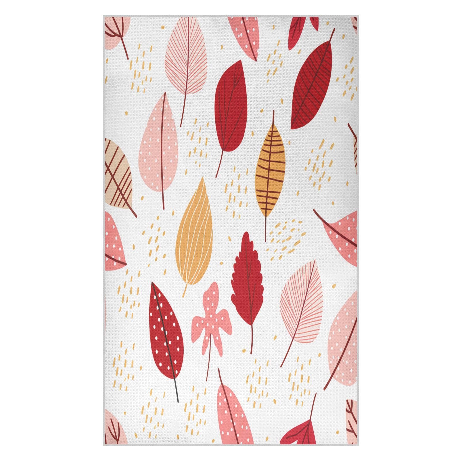BURSTDDY Leaves Kitchen Towels,Absorbent Dish Towels 2 Pack