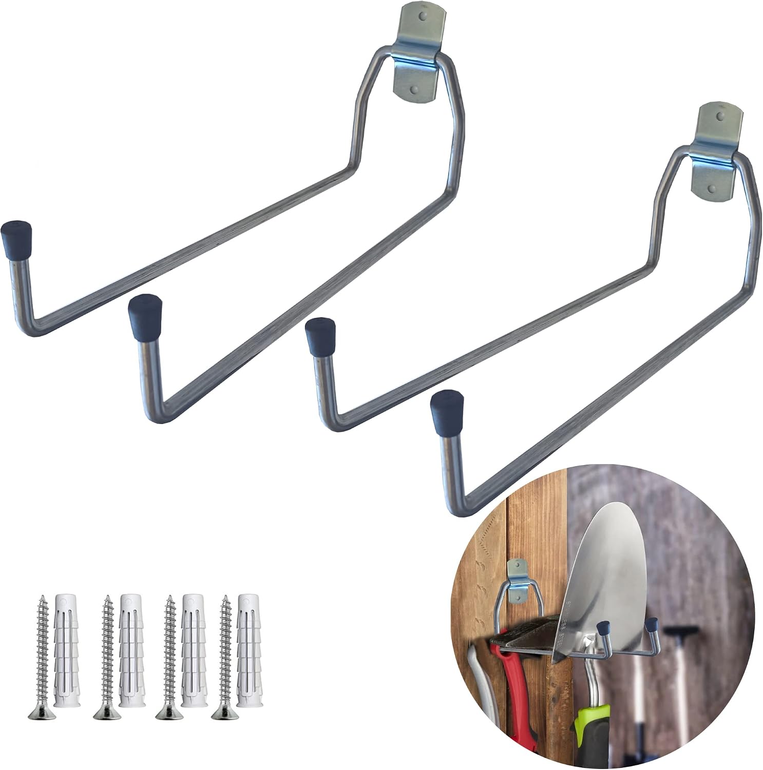 Volitaous Scaffale Da Parete Portattrezzi 122 Cm: 9 Ganci Resistenti Per Garage E Giardino – Organizer Da Officina - 3