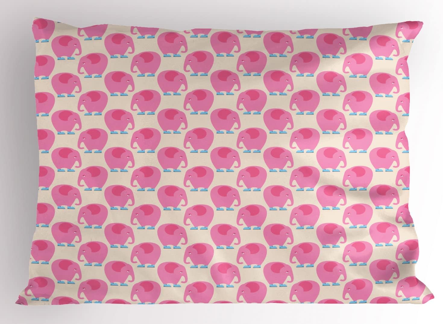 Lunarable Romantic Pillow Sham Set of 2, Heart Grunge Valentines Day Lovers Birthday Celebration Doodle Concept, Quality Microfiber Bedding Item for All Seasons, 30" x 20", Pink Grey
