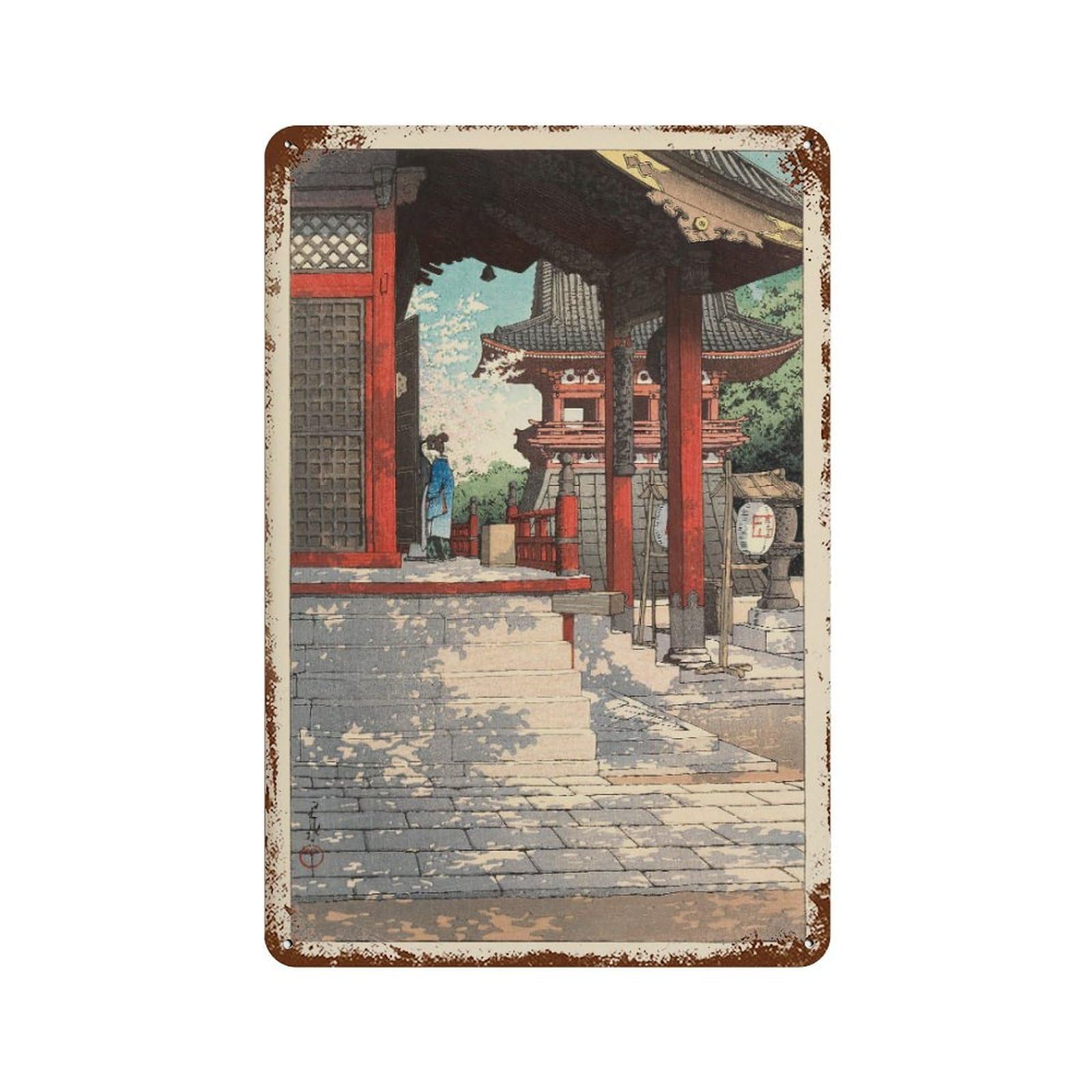 xiaoxiaoshen Hasui Kawase Work, Two Shin Hanga, Vintage Retro Japanese Wall Decor Art Metal Tin Poster Modern Home Decor Art Home Bar Shop Decorations Vintage Sign 30x20cm
