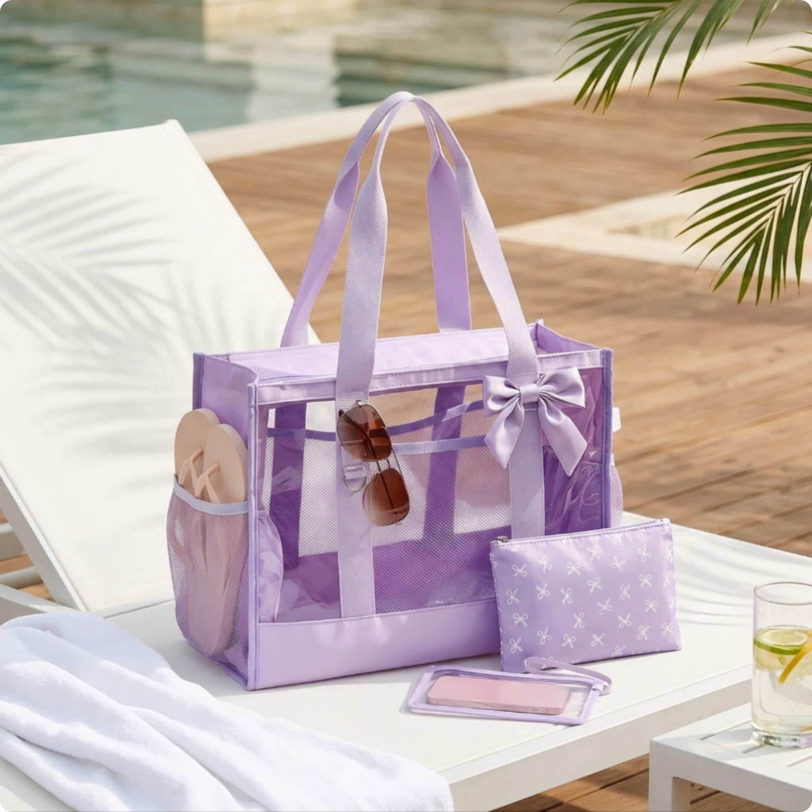 3 Piezas Bolsa con Asa Reutilizable | Ligera, Bolsa con Lavanría, Resisn Al Agua, para Viajes, Mujeres