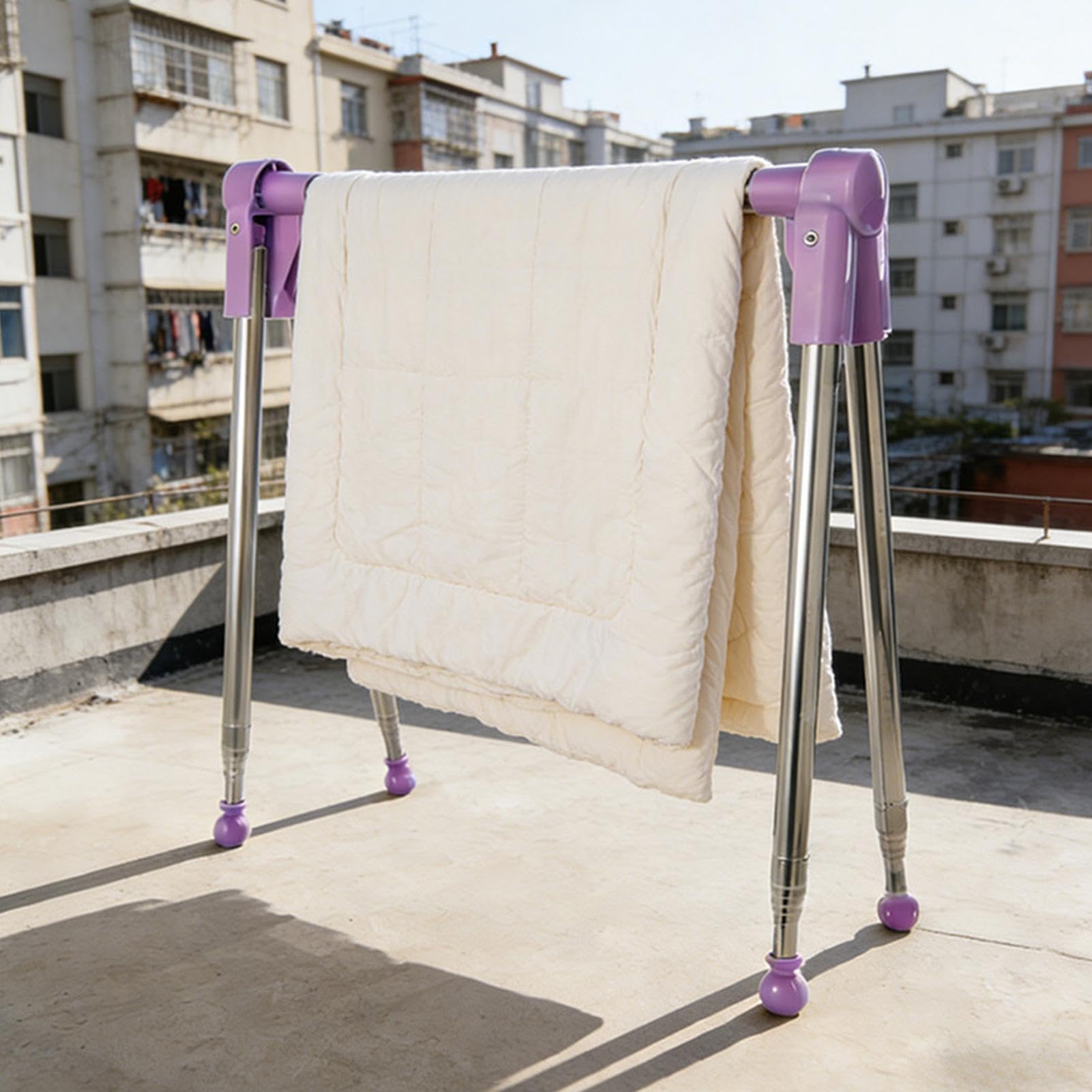 Faltbare Drogrek - Edelstahl Teleskop-Handtuchständer,Wäscheständer - für Wohnzimmer, Camping, Wohnung, Balkon, Reisen, Bad, Terrasse, Schlafzimmer, Hinterhof