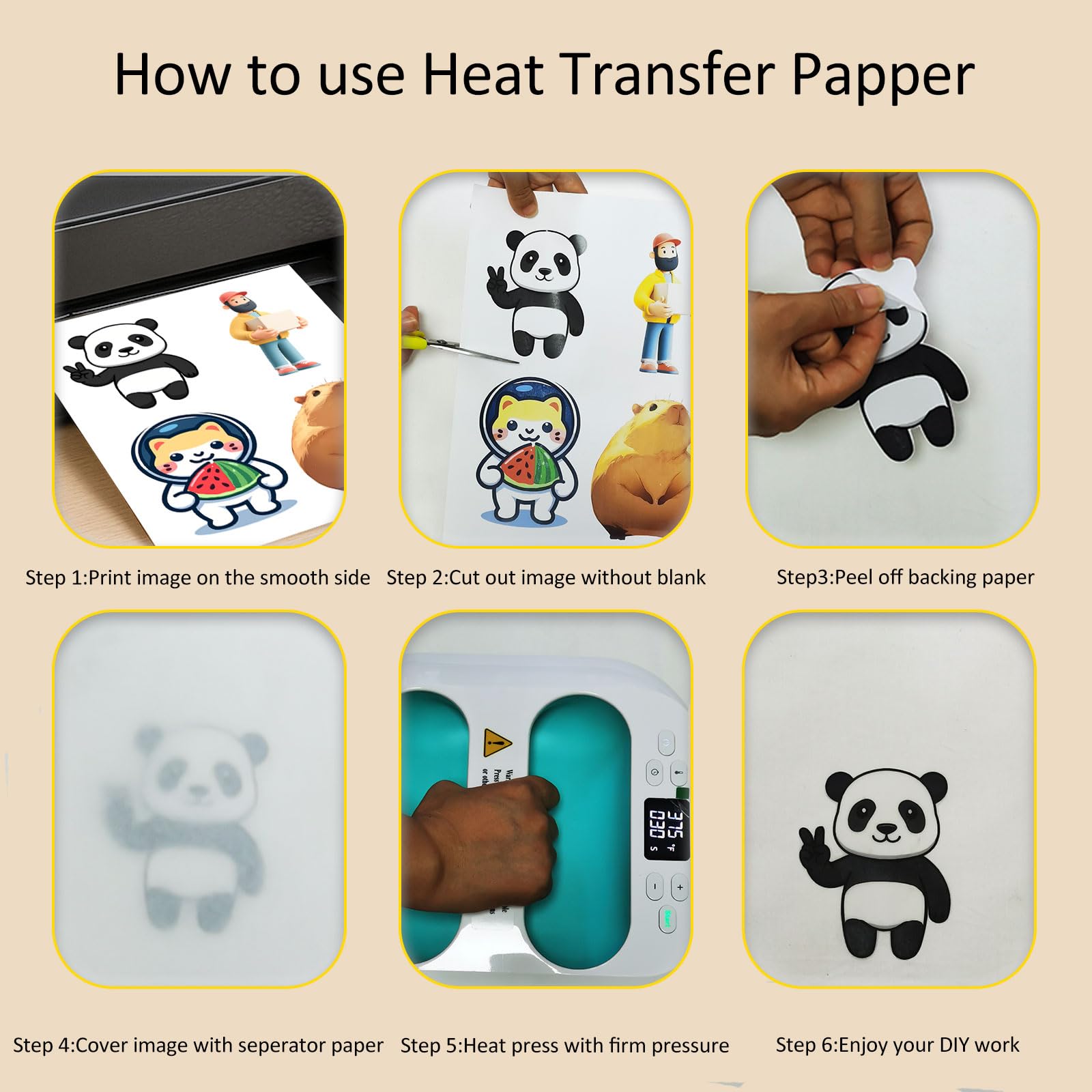 Carta Transfer per Tessuti Scuri [16 Fogli] Carta Termoadesiva Stampabile per Magliette, Compatibile con Stampanti Inkjet e Laser, Vinile Trasferibile per T-Shirt, Borse e Tessuti in Cotone
