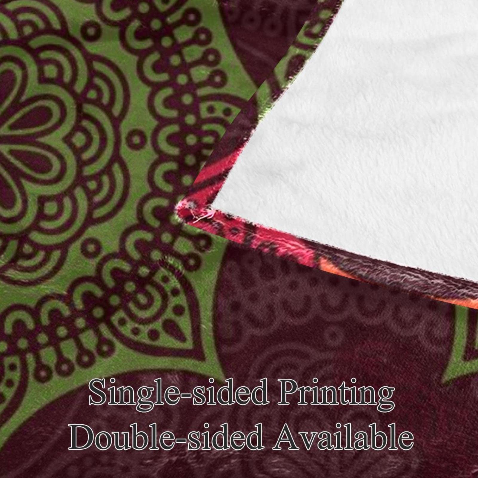 Loussiesd Sherpa deken met boho paisley-print, Boheemse exotische stijl, fleece deken voor bank, bed, bank, bloemenpatroon, pluche deken, Europese stijl, kamerdecoratie, kingsize, 220 x 238 cm