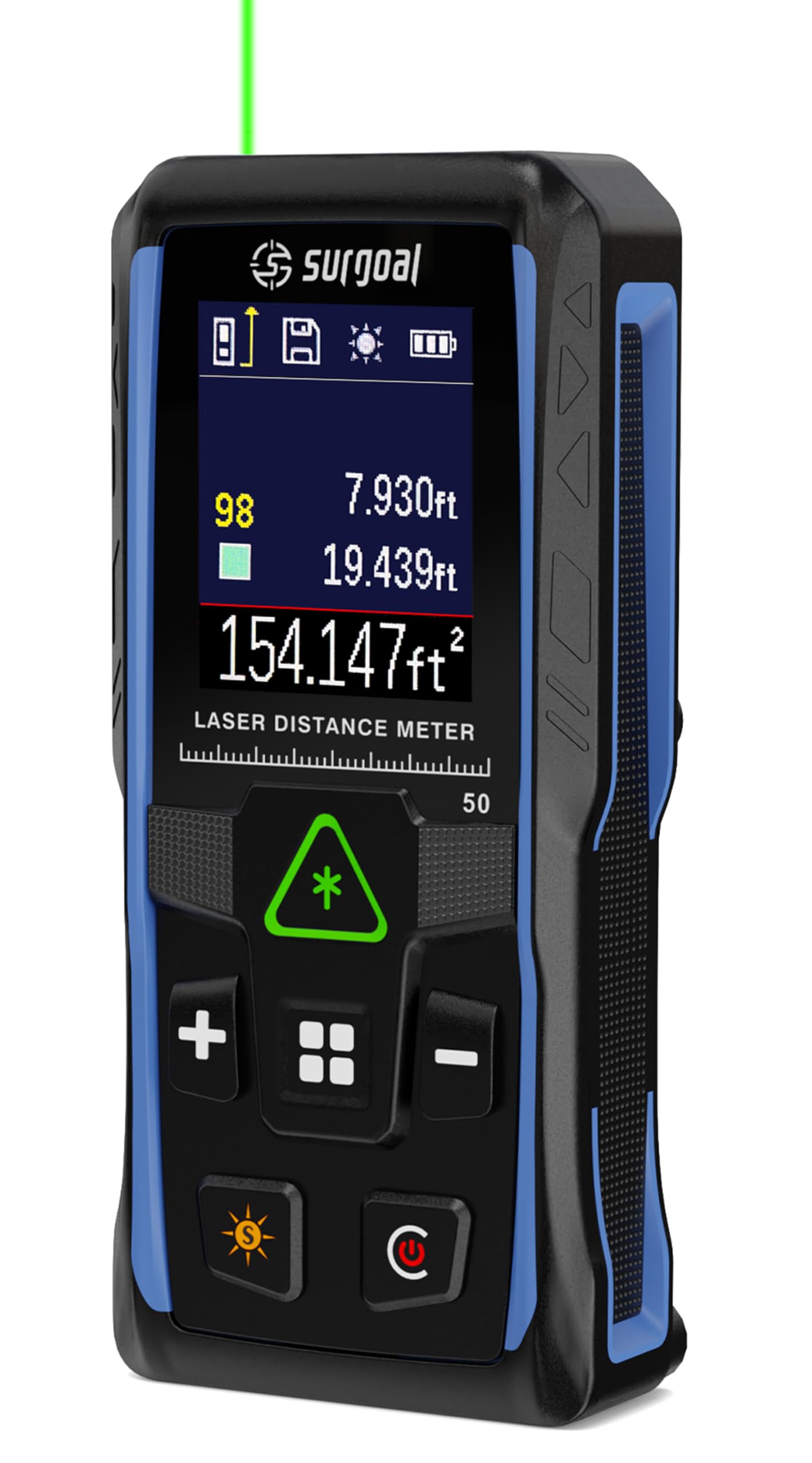 Handheld Measuring Device Green Laser Distance Meter — 165Ft Range ...