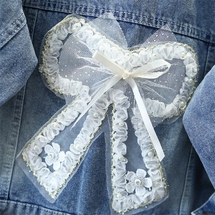 1-9Years Little&Big Girls' Butterfly Embroidery Denim Jackets Kids Classic Blue Jean Jacket Toddler Outerwear Coat4