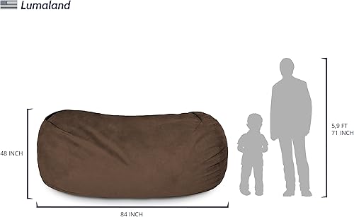 Miniatura 3 de Lumaland Silla Puf Gigante Lujosa de 7 pies con Funda de Microgamuza - Ultra Suave, Relleno de Espuma, Sofá Puf Lavable XXL para Niños,