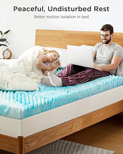 Miniatura 6 de PERLECARE Cubrecolchón de espuma viscoelástica Queen de 3 pulgadas y 7 zonas, cubrecolchón de gel refrescante con canales de flujo de aire,