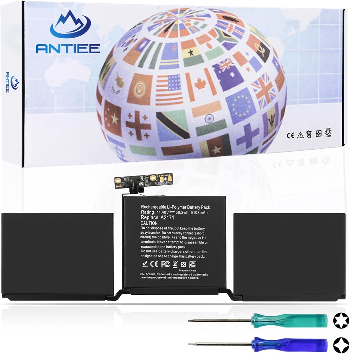 A2159 A2289 A2338 Battery Replacement, A2171 Battery for MacBook Pro 13-Inch 2019 2020 (M1) EMC 3301 3456 3578 MUHN2 MUHP2 MUHQ2 MUHR2 MXK62 MYDA2 MYD82 MYD92 MYDC2 MXK52 MXK32 MXK72