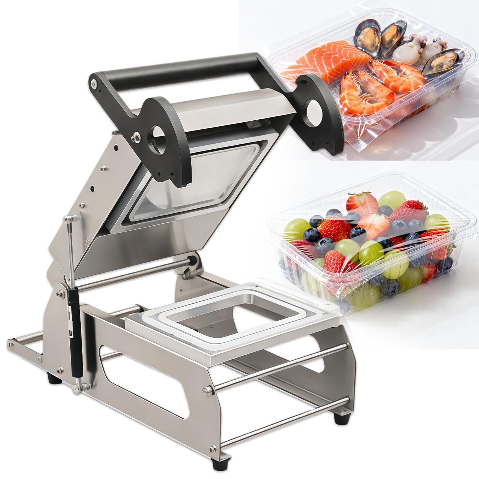 Machine De Thermoscellage De Barquettes Alimentaires Commerciales, Machine D'emballage Alimentaire Manuelle À Pression Pour Boîtes À Emporter, Scelleuse De Barquettes Alimentaires 140*140mm