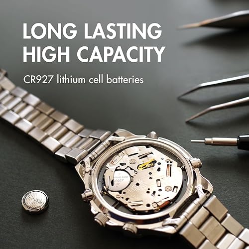 Miniatura 3 de Tenergy Batería de botón de litio CR927 de 3 V, para relojes, sensores de temperatura, botellas de agua inteligentes, controles remotos, paquete de 5