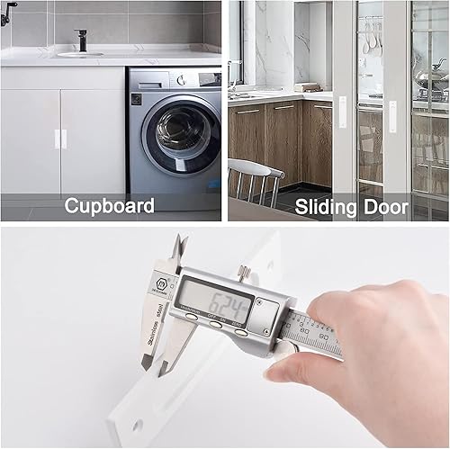 Miniatura 6 de MOROBOR Tiradores de puerta corredera empotrados rectangulares de 7.087 in, 2 piezas de aleación de aluminio blanco cálido, tiradores de dedo con