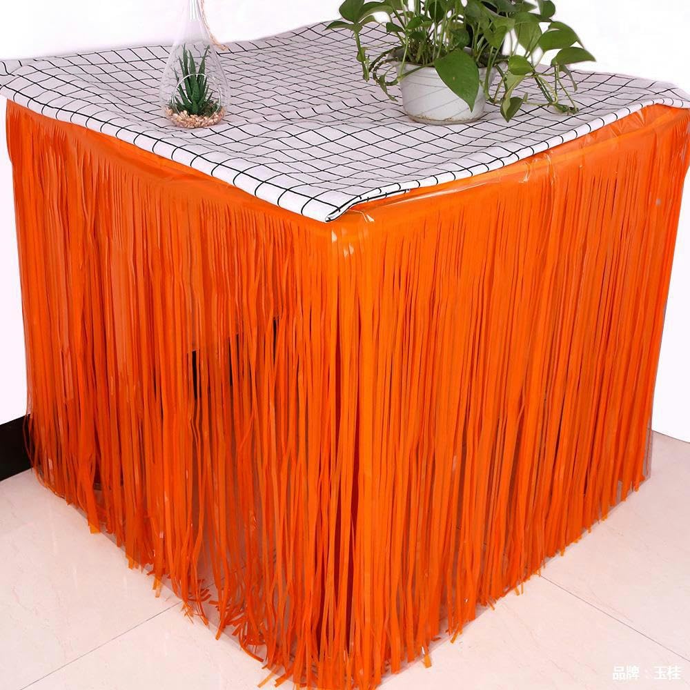 275 x 75 cm 10 szt. Różowa metaliczna frędzle frędzle brokatowe spódnice na stół folia blichtr spódnica na stół girlanda Tutu spódnica kwiatowa Baby Shower Hawajska spódnica na stół