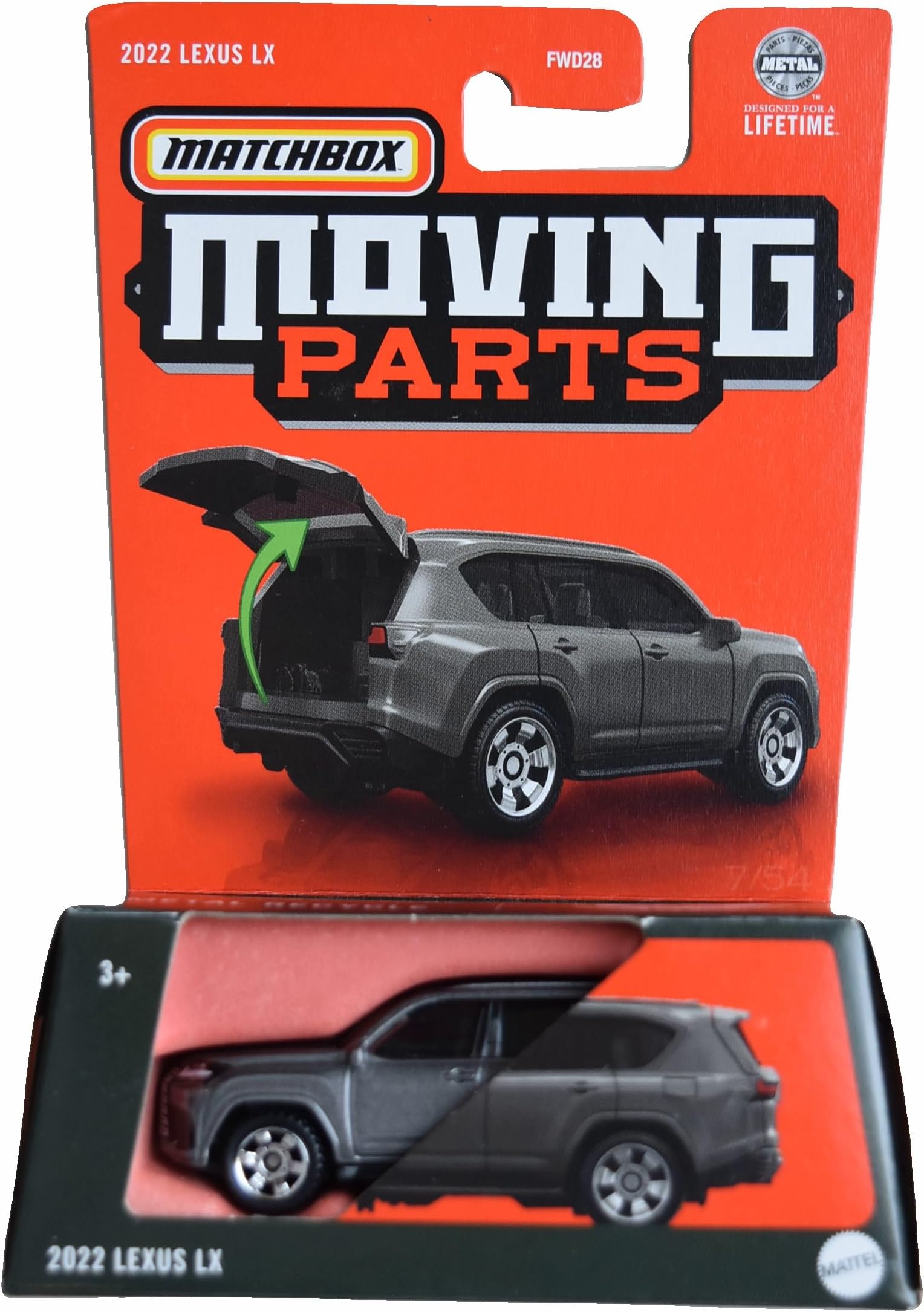Matchbox 2022 Lexus LX, Moving Parts, Car, Gray, 1:64 Scale, 3+ Years