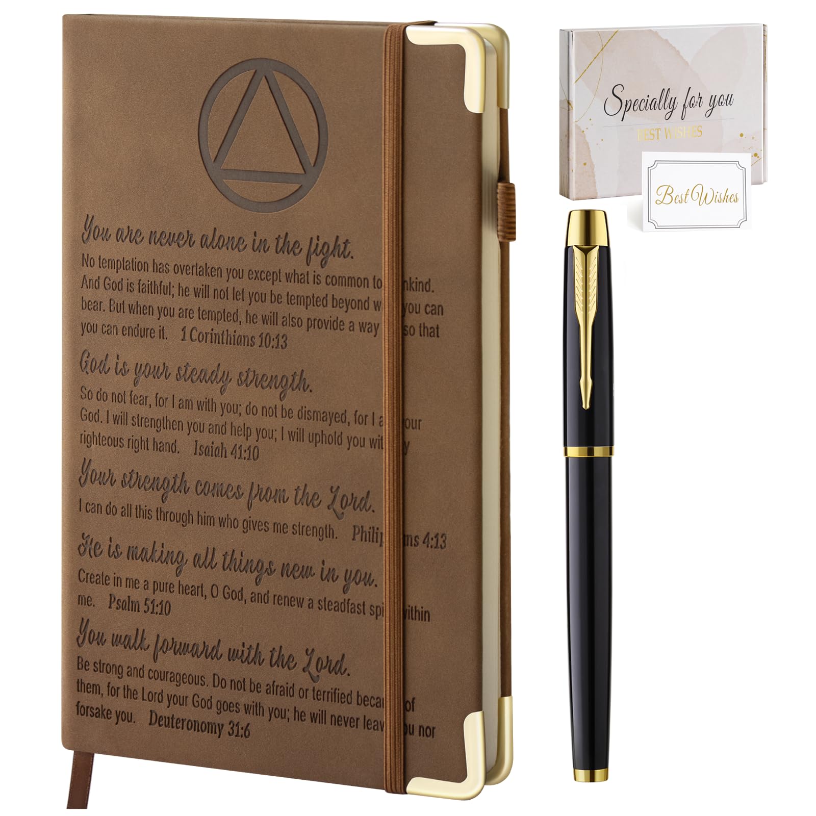 Sober Gifts Sobriety Gifts for Men Women Recovery Leather Journal Notebook 200 Pages A5 Lined with Inner Pocket and Pen AA NA alcoholics anonymous gift Sober Milestone Gift