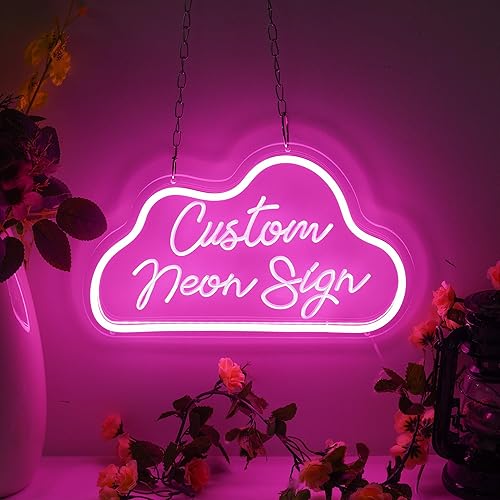 Miniatura 3 de WASNKGFW - Letrero de neón personalizado para decoración de pared, luces de neón personalizables para decoración de dormitorio, luces de neón LED
