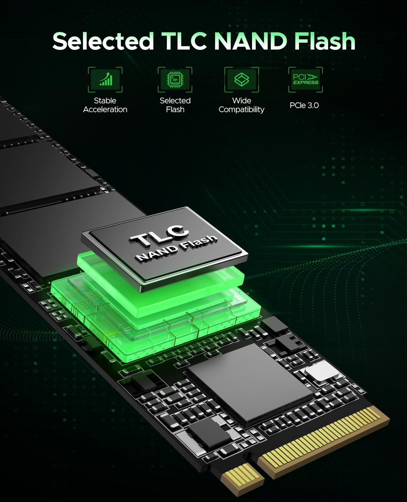 ORICO 128GB M.2 NVMe SSD, PCIe Gen3x4 2280 SSD - Up to 1700MB/s, Internal Solid State Drive with TLC NAND Flash, Compatible with Raspberry Pi 5 Desktop Laptop - D10 - Additional View