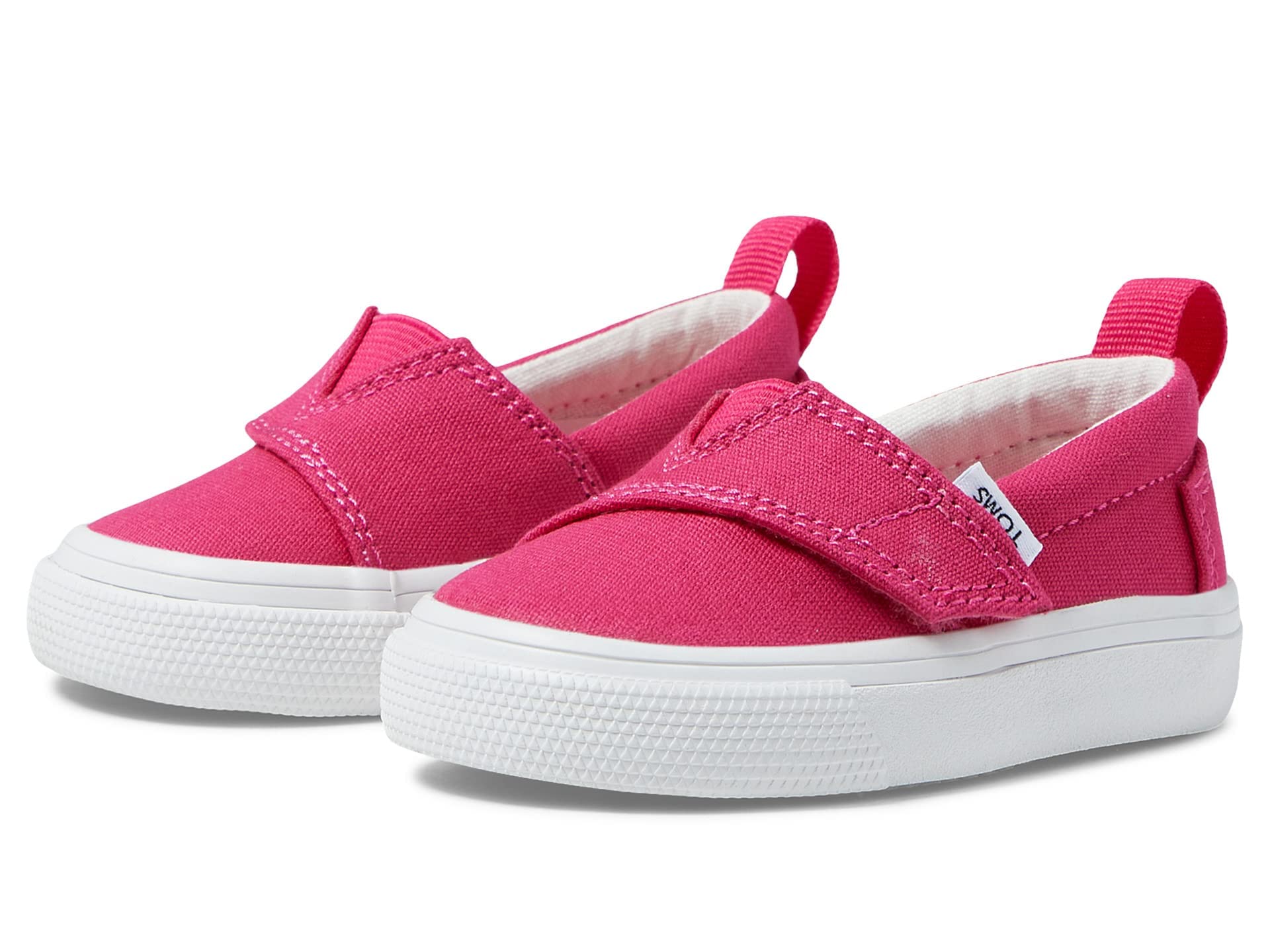 TOMS Tiny Girl Alpargata Fenix Slip On Loafer Flat, Pink, 3 UK