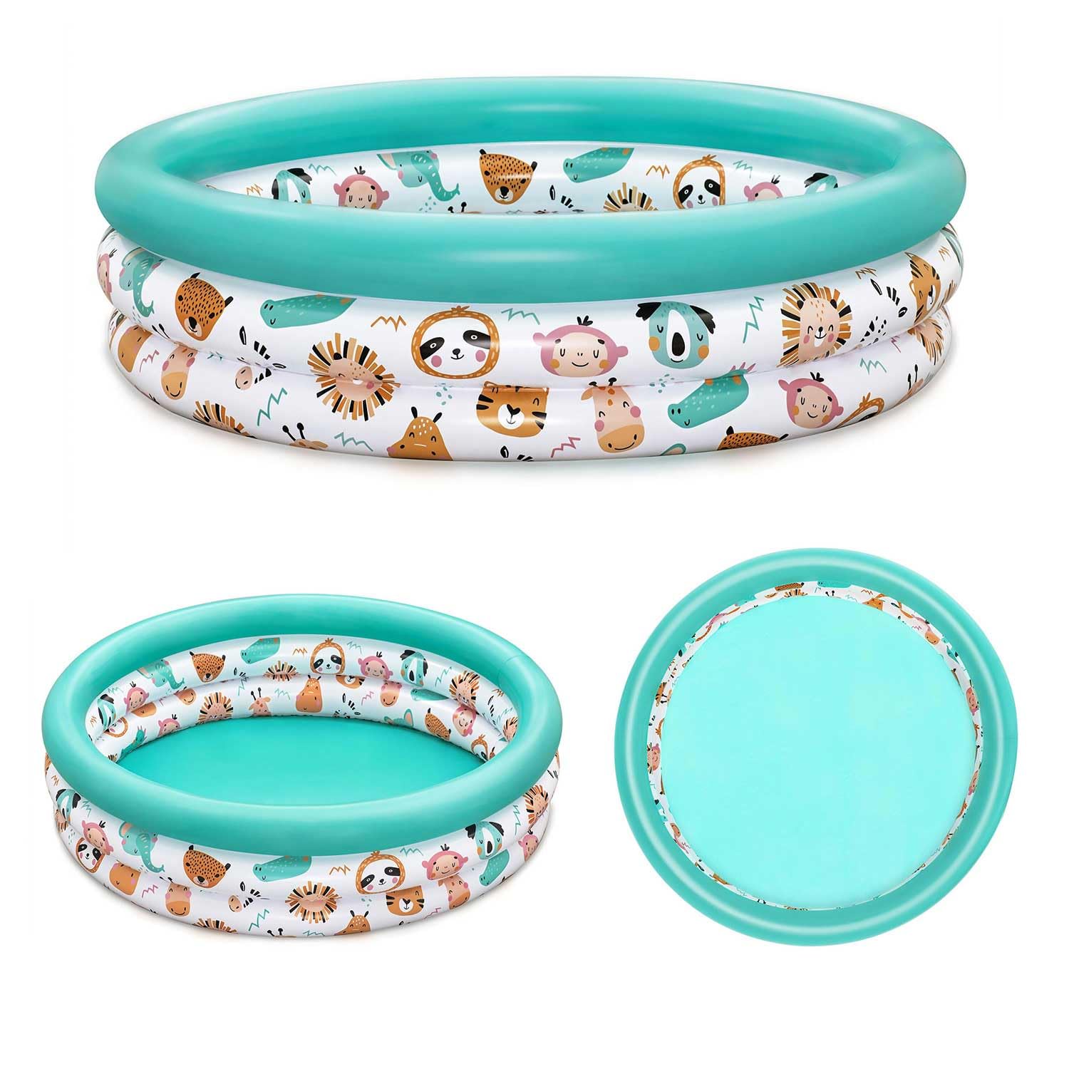 Bestway Safari Pals Kids Paddling Pool, Inflatable Paddling Pool, Kiddie Pool