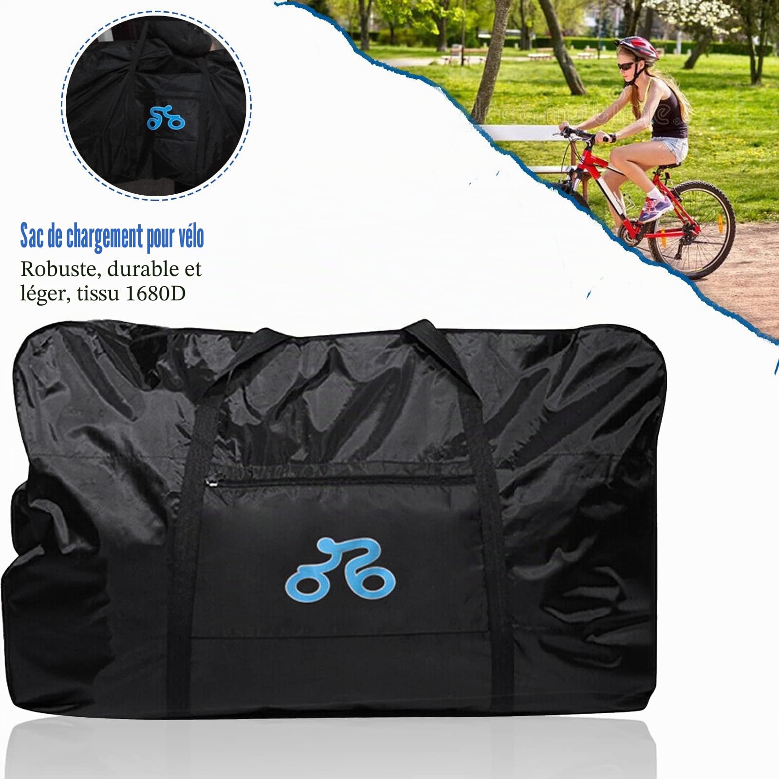 Sac de transport pour vélo 26-29 pouces - Sac de rangement pour vélo - Étanche - Épaississement - Pliable - Pour air, train, voyage