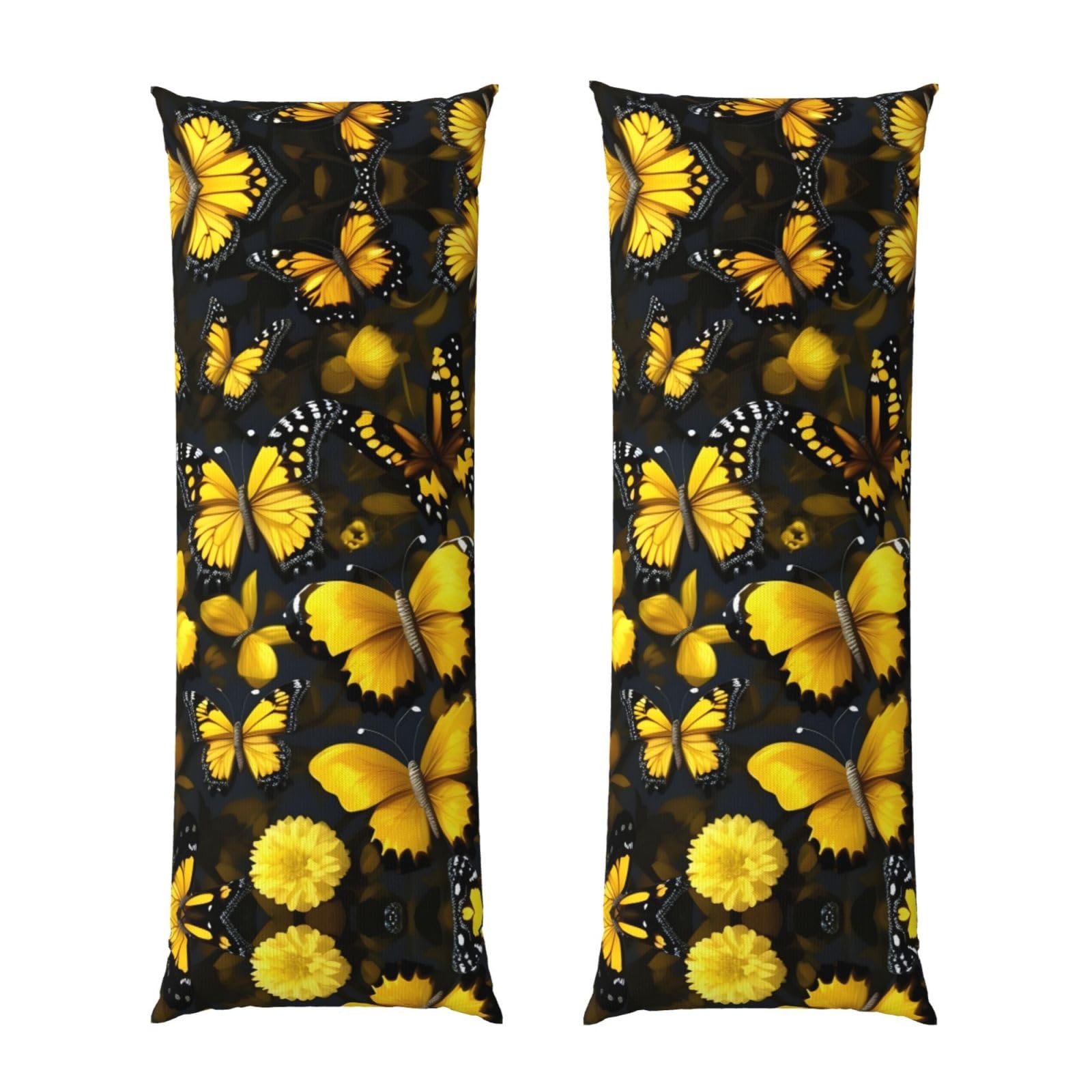 Taies d'oreiller ultra douces et respirantes motif fleurs jaunes de corps