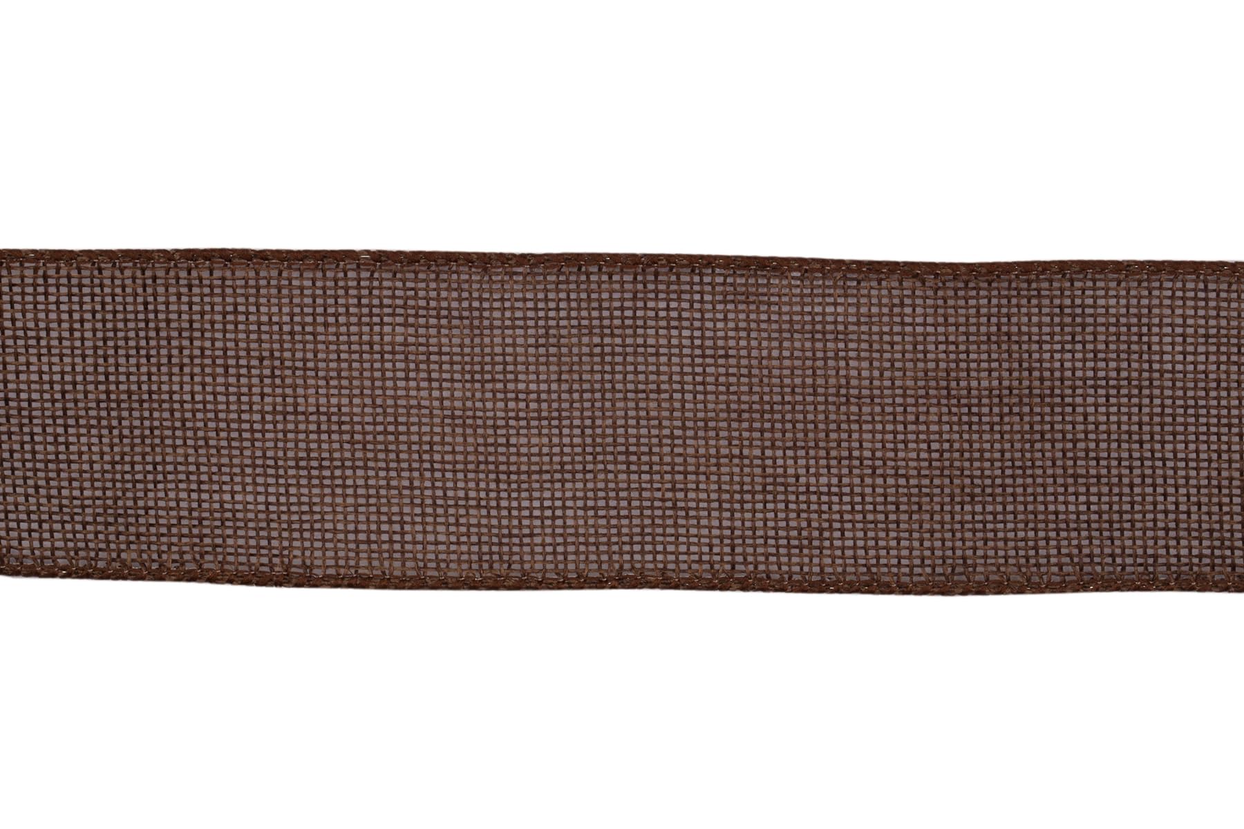 Ribbonitlux Brown Burlap Wired Ribbon, 50mm x 18 Meters, Wired Edge Burlap Ribbon for Gift Wrapping Big Bow, Wreath - Image 2