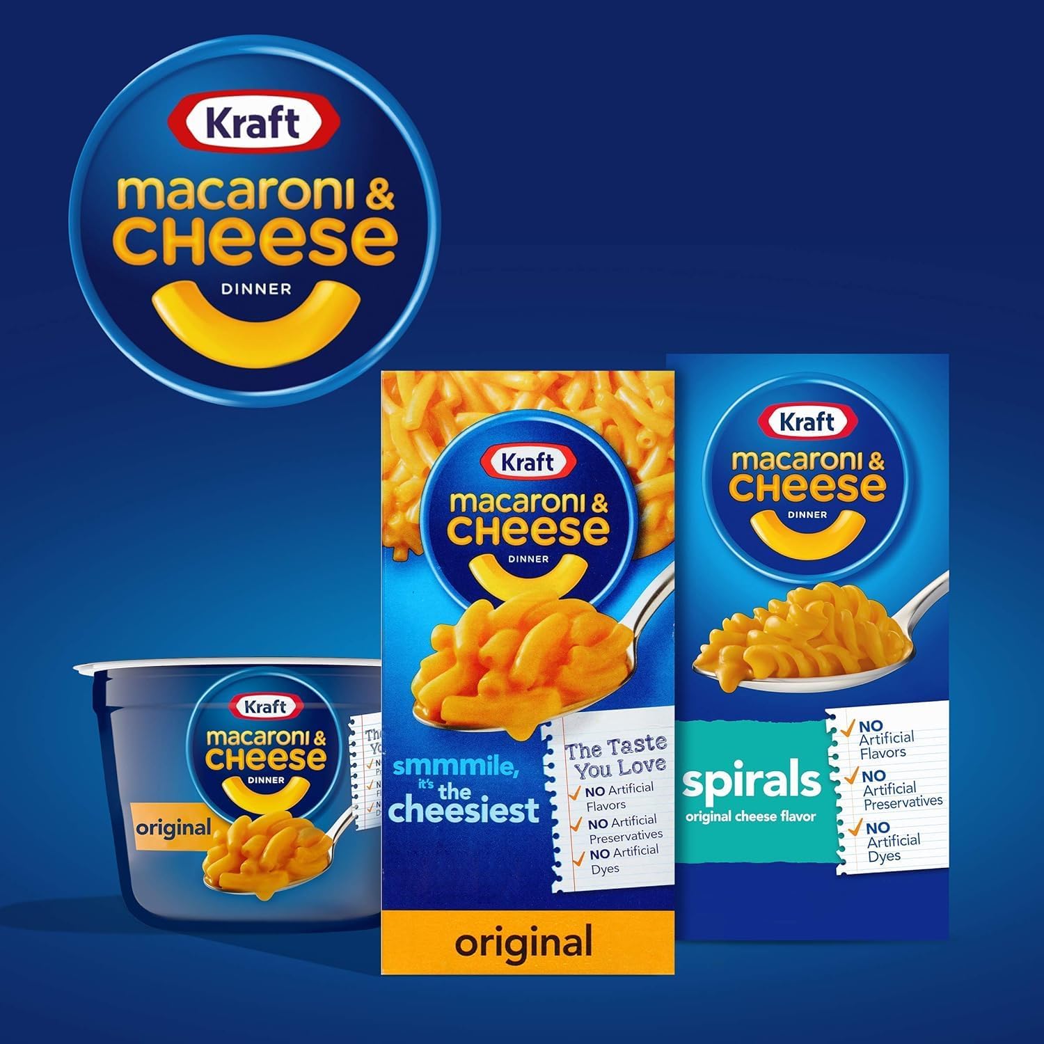 Kraft Macarrones con Queso, Dip Cremoso, 5 x 206 g