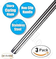 Vista 6 de Zucchini Squash Vegetable Corer 3 pcs Corers Stainless Steel Core Remover Tool Kitchen Stuffed Vegetables Veggies Seed Remover Remove Seeds Eggplant