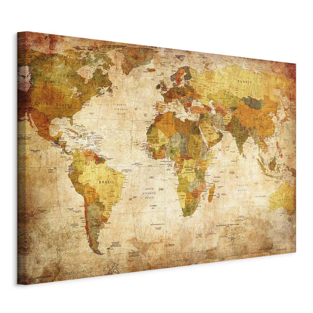 murando - Pinnwand Kontinent Landkarte Karte, 120x80 cm, Geschenkidee, Büro