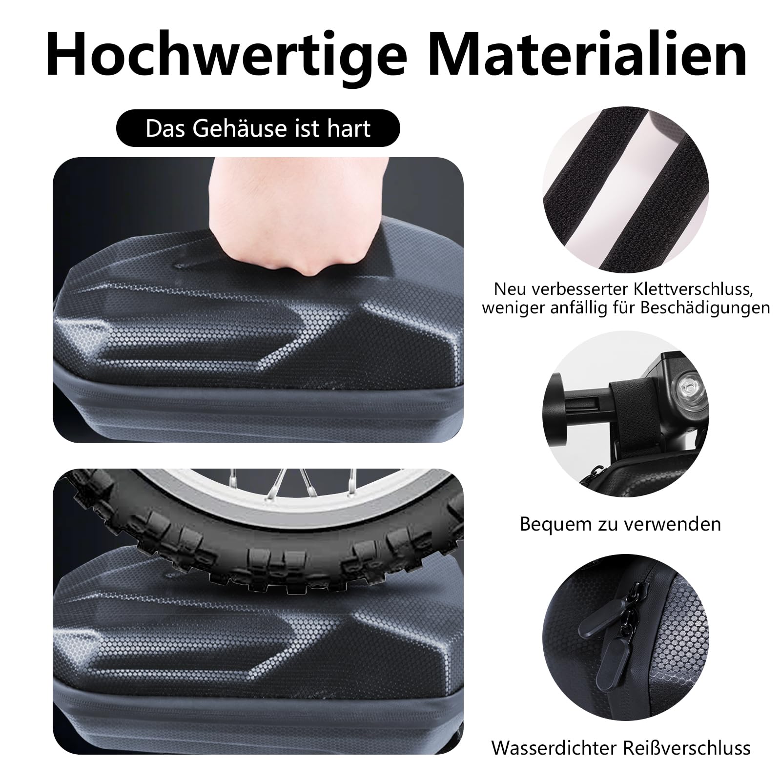 4L E Scooter Tasche，E Roller Lenkertasche 4L Große Kapazität wasserdichte mit Eva Hard Sell Inneres mehrlagiges Band mit Schlüsselanhänger für Xiaomi, Ninebot Scooterzubehör