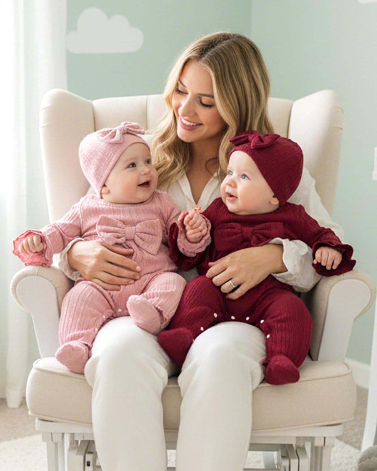 Mioglrie Newborn Baby Girl Clothes Long Sleeve Romper Infant Fall Winter Outfits Floral Hat Jumpsuit Preemie Girl Clothes