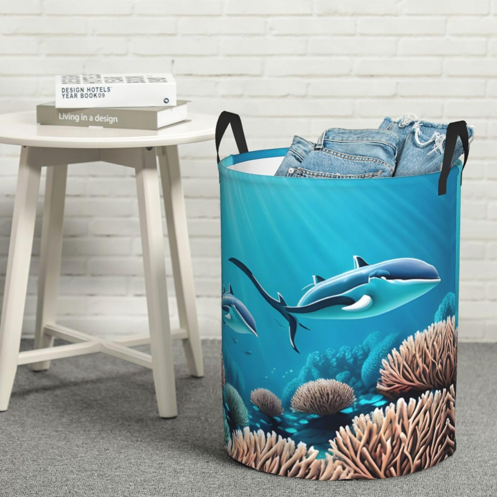 Cesto portabiancheria in legno con porta rustica, impermeabile, pieghevole, con manici, per bagno, camera da letto, dormitorio, viaggi