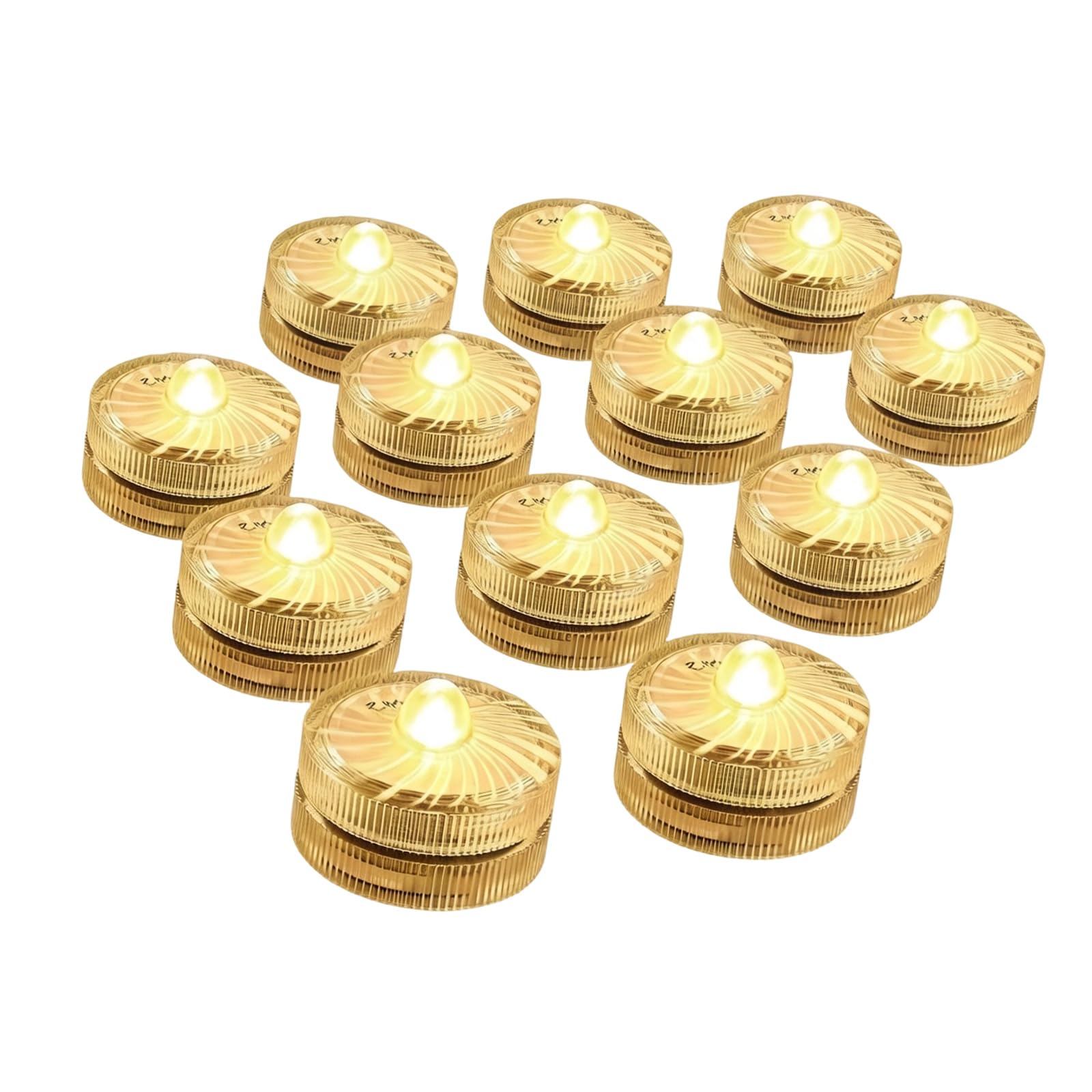 Kaeltsyn Of 12 Battery Operated Floating Tea Lights for Indoor Outdoor Event Lighting Diving LED Deck Colorful LED Lamps