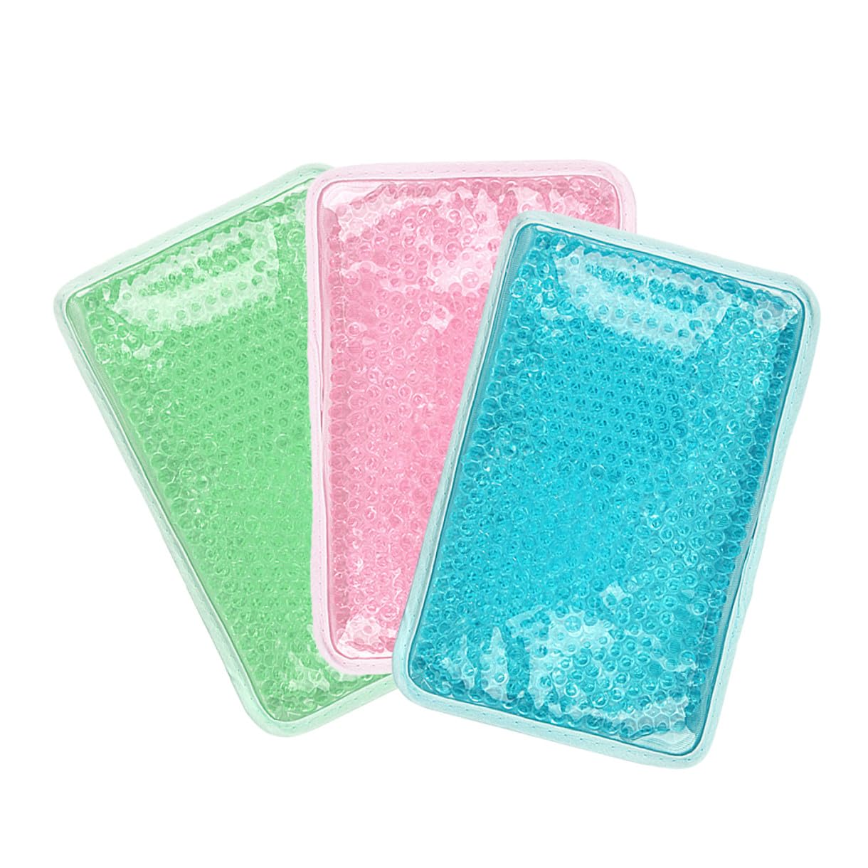 3 Stück Wiederverwendbare Gel Kühlkompressen Mit Riemen Flexibel Für Kälte Und Wärmetherapie Weiche Gel Pads in Blau Grün Rosa Vielseitig Für Kopf Nacken Rücken Und Taille