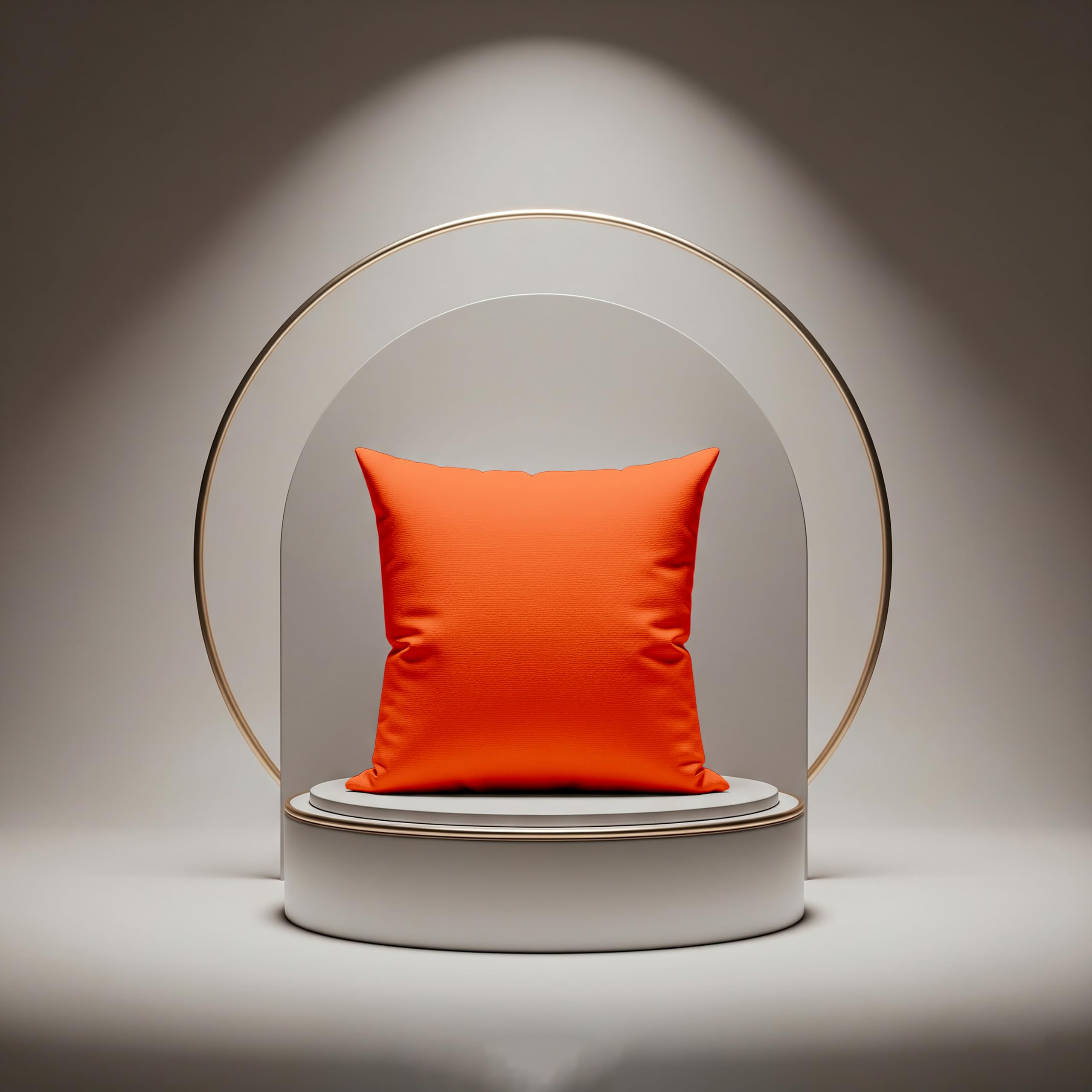 5 Pcs Solid Color Cotton Decorative Cushion Cover 400-TC 100% Egyptian Cotton for Sofa Throw Cushion Covers (18x18) inches - Orange-image-15