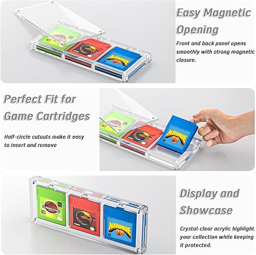 Miniatura 3 de Estuche de exhibición de cartuchos de juego retro, compatible con Game Boy y Gameboy con soporte de cartucho de color, acrílico transparente Gb Gbc