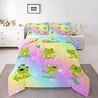 Vista 12 de Juego de edredón de perro lindo para niños, juego de ropa de cama con estampado de carlino de dibujos animados para niños y adolescentes, juego
