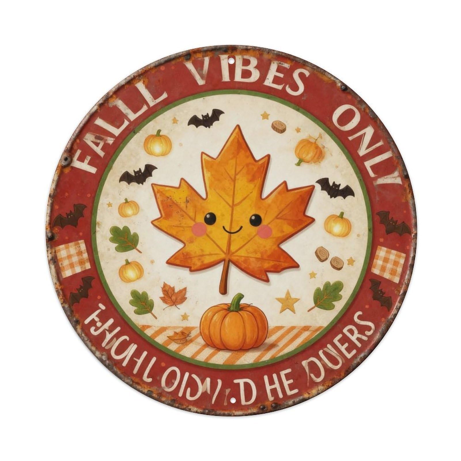 Fall Vibes Only Metal Tin Sign Plaque