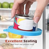 Vista 5 de Paquete de 8 tapas para latas, cubierta para lata de comida para mascotas y cucharas para mezclar alimentos Cuchara para alimentos enlatados, se