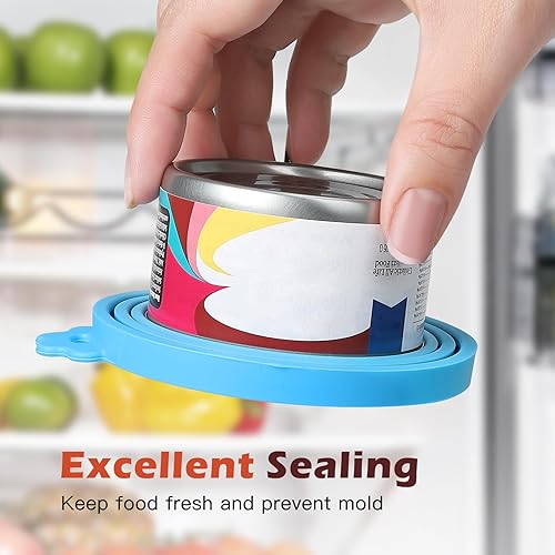 Miniatura 5 de Paquete de 8 tapas de latas, tapas para latas de comida para mascotas y cucharas para mezclar alimentos, cucharas enlatadas, se adapta a la mayoría