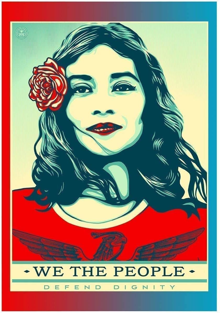 Shepard fairey we the people defend dignity Poster 12 x 18 Inch burnig desire poster