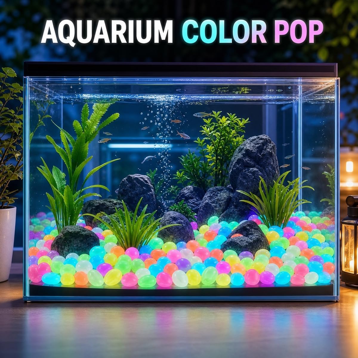 1000 PCS Glow in Dark Pebbles – Night Guide Rocks for Garden