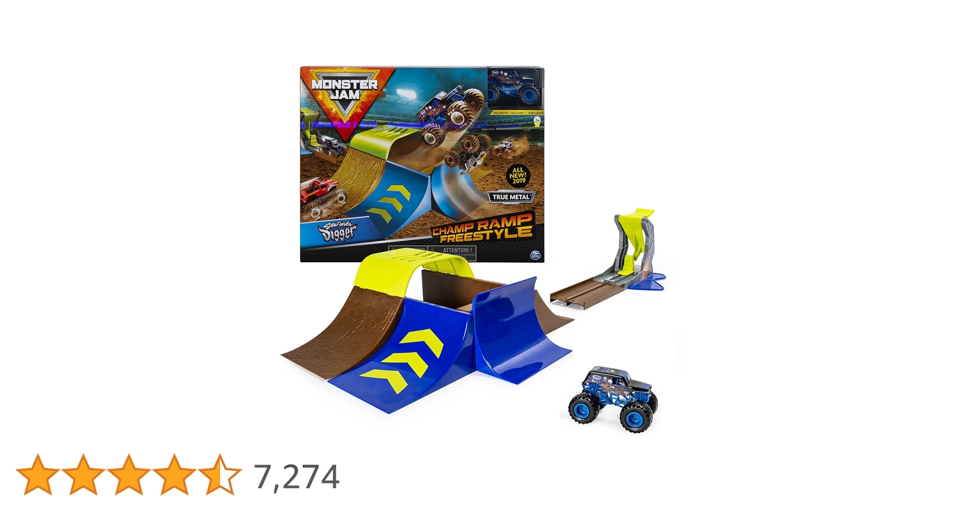 Monster Jam, Champ Ramp Freestyle Playset with Exclusive Son