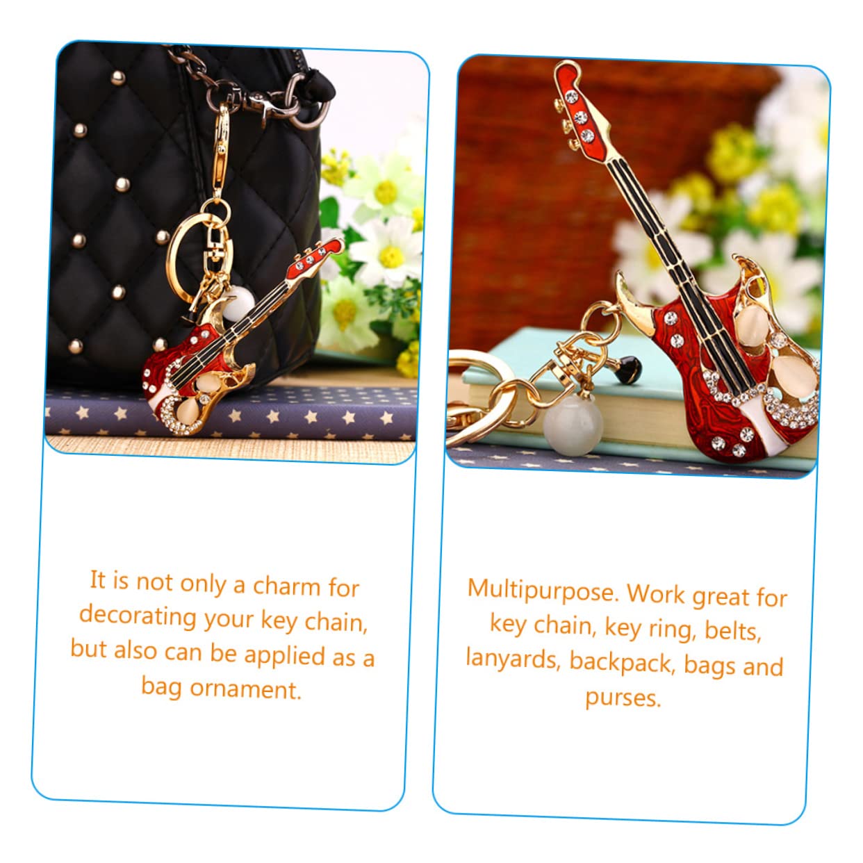 BESPORTBLE Portachiavi Chitarra con Accessorio Creativo per Borse e Chiavi Ciondolo Decorativo Idea per Amanti Della