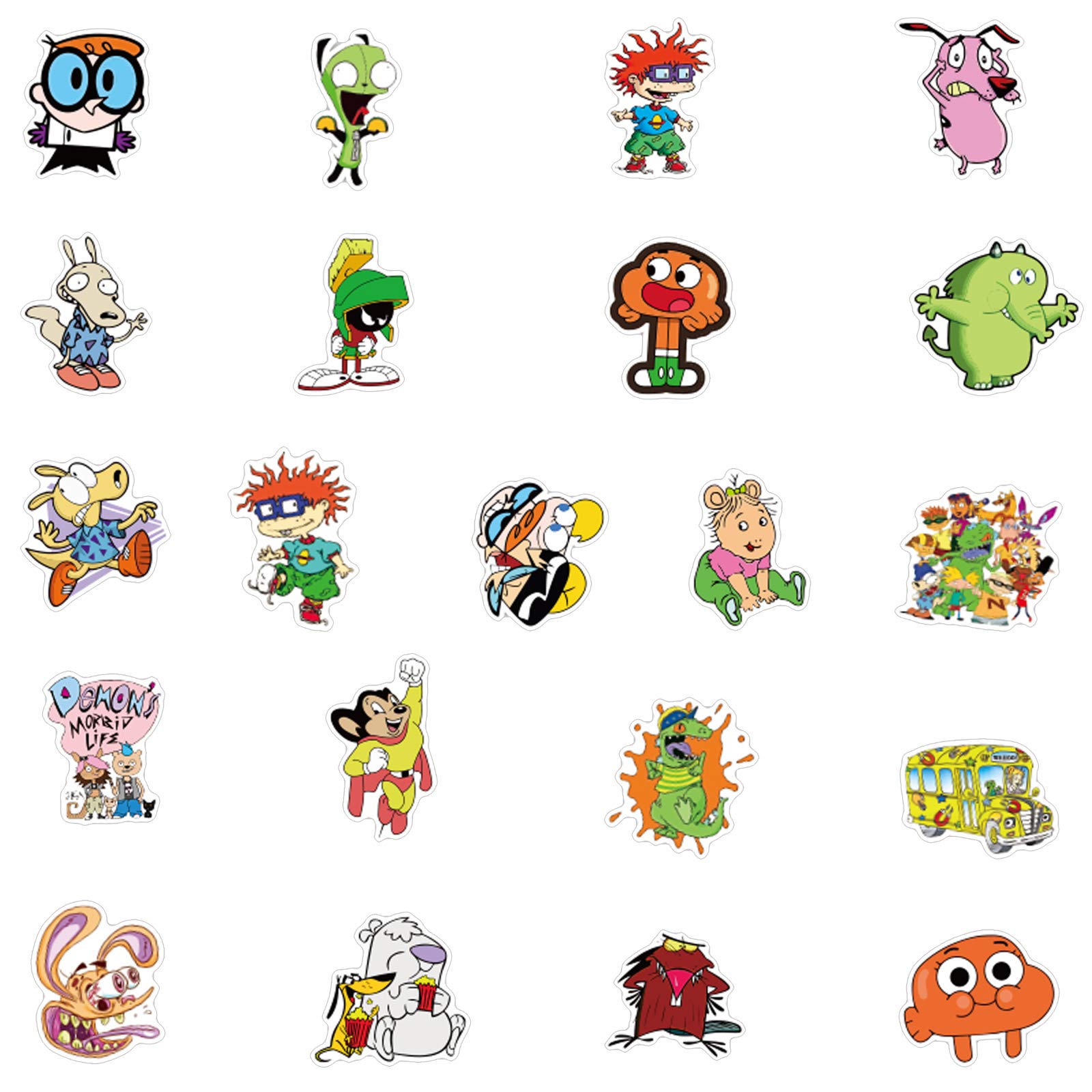 90s Cartoon Stickers 50 PCS Vinyl Waterproof Stickers for Laptop