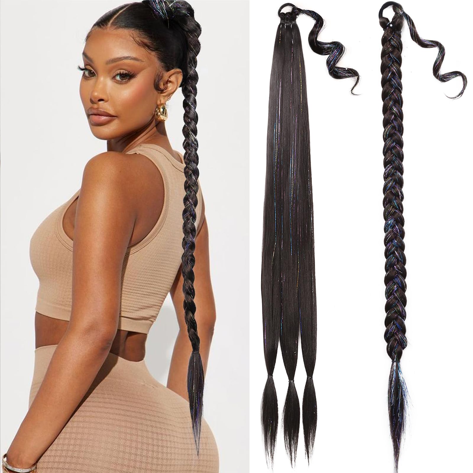 Dreadlocs Tie in hairpiece extensions 0.4cm Human Hair Dreadlock Extensions | 4-18 Inch main image 4