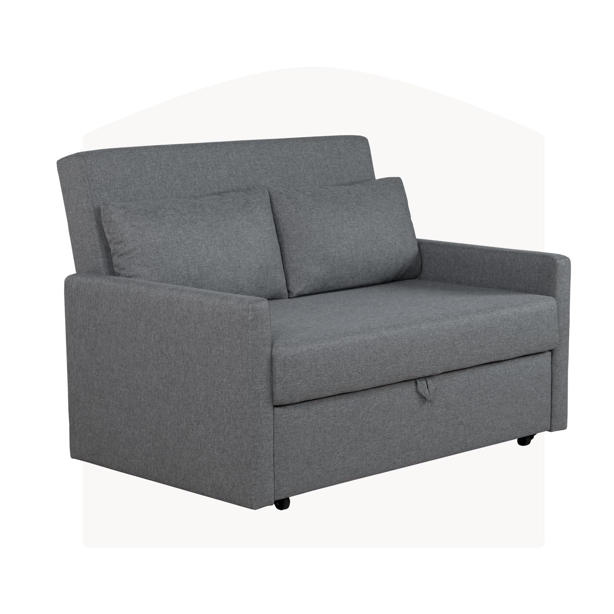 Sofá Cama 2 Plazas, Sillón Cama Plegable Convertible, Sofa Bed Double Matrimonio 132 cm, Extraíble y Extensible, Dos Plazas, Máxima Comodidad, Moderno y para Espacios Reducidos