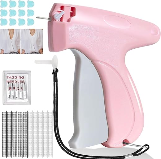 stitching gun for clothes fixer tool- Handheld Quick Stitch Sewing Gun Clothing Price Label – Tag Gun – Includes 5 Needle, 1000 Black Fasteners &…