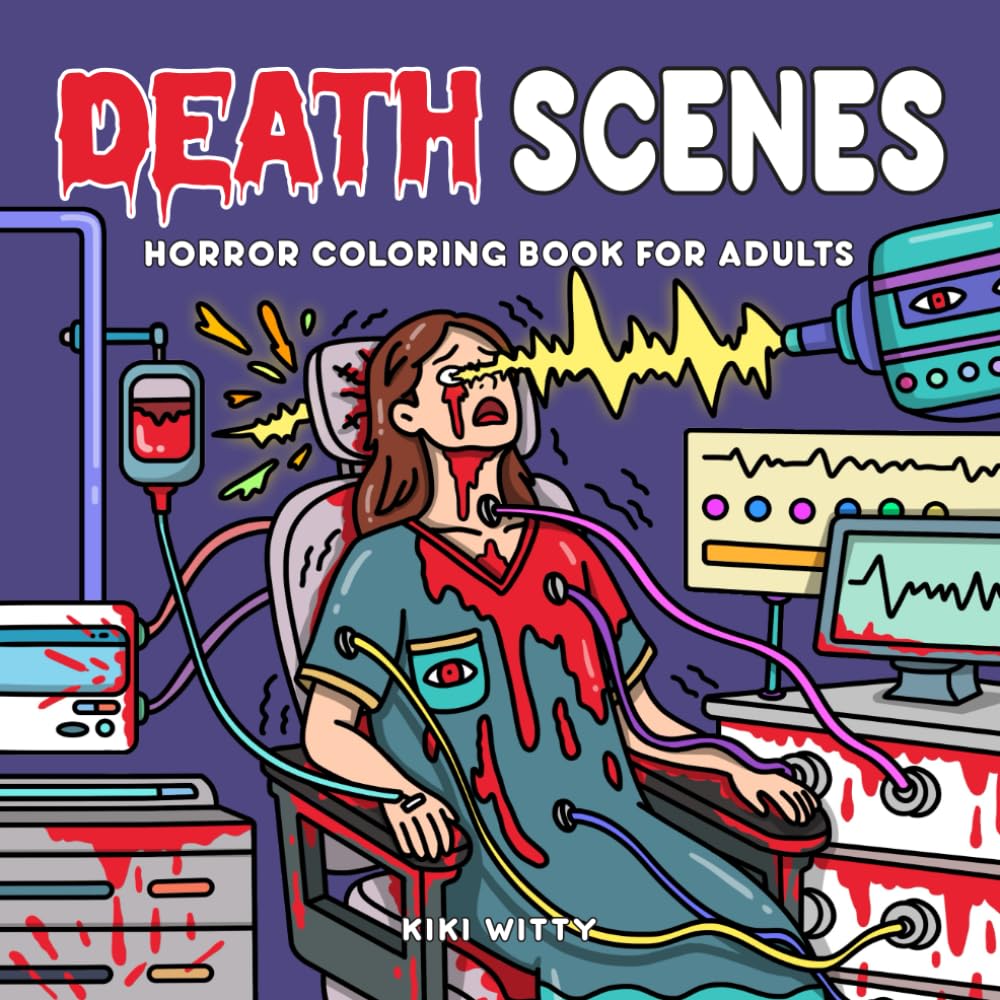 Death Scenes: Horror Coloring Book Inspired by Final Destination, Featuring Hand-Drawn, Scary and Realistic Death Scenes, A Perfect Gift for Horror Fans